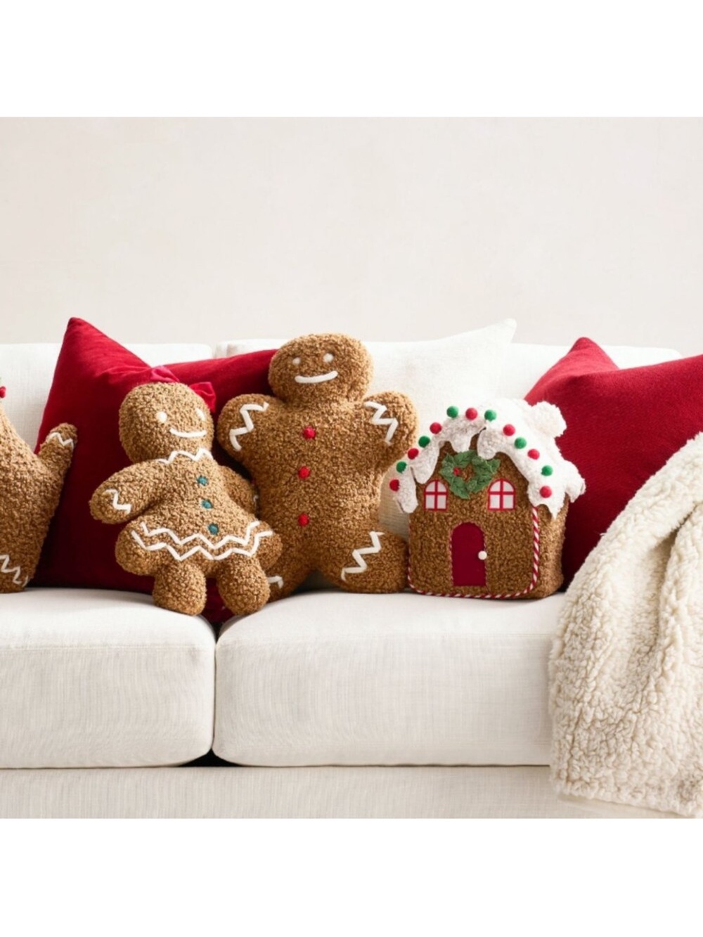 Pottery Barn Decorated Gingerbread House Pillow - Picture 3 of 10
